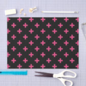 Fuchsia polka kruist zwart tissuepapier (Craft)