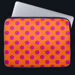 Fuchsia polka-punten op sinaasappel laptop sleeve<br><div class="desc">Fuchsia polka-punten op sinaasappel</div>