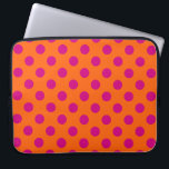 Fuchsia polka-punten op sinaasappel laptop sleeve<br><div class="desc">Fuchsia polka-punten op sinaasappel</div>