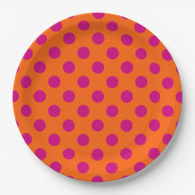 Fuchsia polka-punten op sinaasappel