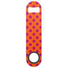 Fuchsia polka-punten op sinaasappel speed flessenopener
