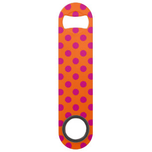 Fuchsia polka-punten op sinaasappel speed flessenopener