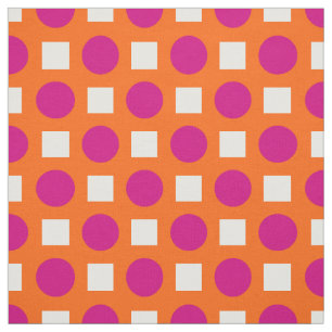 Fuchsia polka-punten op sinaasappel stof