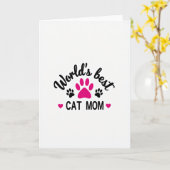 Fuchsia Poot Beste Kat Moeder Kaart (Gele Bloem)