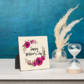 Fuchsia Poppies Floral WreatHappy Moederdag Fotoplaat (Insitu)