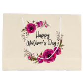 Fuchsia Poppies Floral WreatHappy Moederdag Groot Cadeauzakje (Achterkant)
