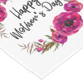 Fuchsia Poppies Floral WreatHappy Moederdag Korte Tafelloper (Hoek)