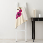 Fuchsia Poppies Floral WreatHappy Moederdag Sherpa Deken (In situ)