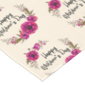 Fuchsia Poppies Floral WreatHappy Moederdag Tafelkleed (Gekanteld)