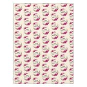 Fuchsia Poppies Floral WreatHappy Moederdag Tafelkleed (Voorkant)