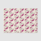 Fuchsia Poppies Floral WreatHappy Moederdag Tissuepapier (Voorkant)