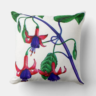 fuchsia print fuchsia bloemen kussen