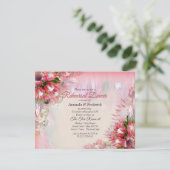 Fuchsia Protea - Blush & Gold Rehearsal diner Kaart (Staand voorkant)