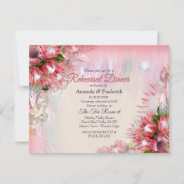 Fuchsia Protea - Blush & Gold Rehearsal diner Kaart
