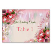 Fuchsia Protea - Blush & Gold Table cards Kaart (Voorkant)