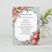 Fuchsia Protea Flower Bouquets Reunion Kaart (Staand voorkant)