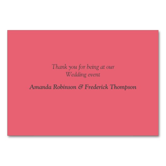 Fuchsia Protea's - Blush & Gold Tafelkaarten Kaart (Achterkant)