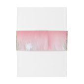 Fuchsia Protea's met Blush & Gouden Enveloppenband Uitnodigingen Wikkel (Achterkant Voorbeeld)