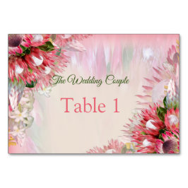 Fuchsia Protea's - Roze & Gouden tafelkaarten Kaart