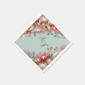 Fuchsia Protea's & Sage Groene bladeren servetten (Hoek)