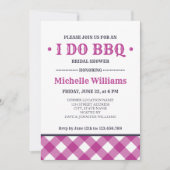 Fuchsia Pset | Rustisch I DO BBQ-Vrijgezellenfeest Kaart (Voorkant)