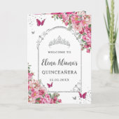 Fuchsia Quinceanera Padrinos Church Events Program Programma (Voorkant)