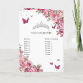 Fuchsia Quinceanera Padrinos Kerk Evenementen Prog Programma (Achterkant)