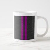 Fuchsia Racing Stripes in koolstofvezelstijl Grote Koffiekop (Rechts)