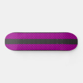 Fuchsia Racing Stripes in koolstofvezelstijl Skateboard (Horizontaal)