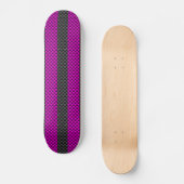 Fuchsia Racing Stripes in koolstofvezelstijl Skateboard (Voorkant)