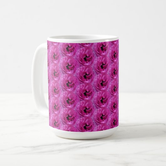 Fuchsia Ranunculus - Modern bloemontwerp Koffiemok (Voorkant links)