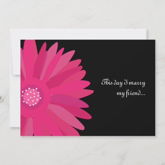 Fuchsia Raspberry Gerber Daisy Wedding Invitation Kaart (Achterkant)