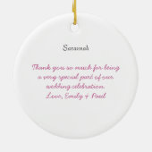 Fuchsia Red Head Wedding Gown Bridesmaid Ornament (Achterkant)