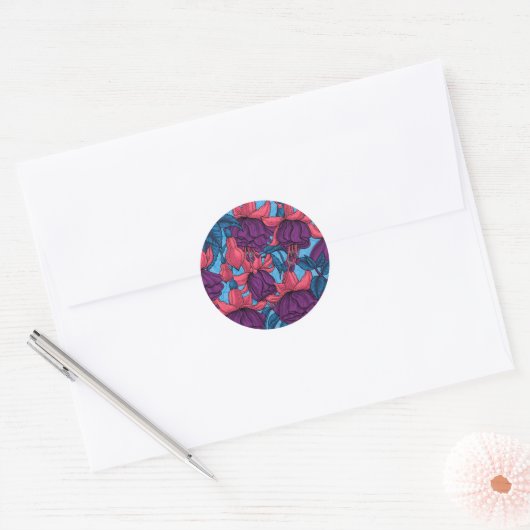 Fuchsia Ronde Sticker (Envelop)