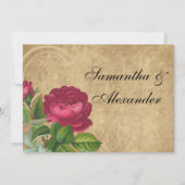 Fuchsia Roos bruiloft uitnodigingen (Achterkant)