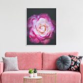 Fuchsia roos canvas afdruk (Insitu (Woonkamer))