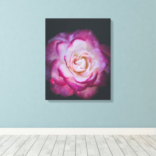 Fuchsia roos canvas afdruk (Insitu (Houten vloer))