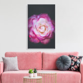 Fuchsia roos canvas afdruk (Insitu (Woonkamer))
