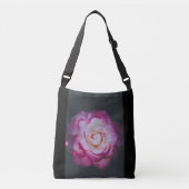 Fuchsia roos flower crossbody tas (Voorkant)