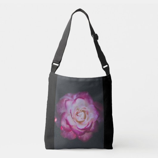 Fuchsia roos flower crossbody tas (Voorkant)