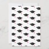 Fuchsia Roos Roze Bow Geen Foto Afstuderen Kaart (Achterkant)