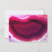 Fuchsia roze agaat slice geode moderne bruiloft RS RSVP Kaartje (Achterkant)