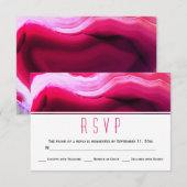 Fuchsia roze agaat slice geode moderne bruiloft RS RSVP Kaartje (Voorkant / Achterkant)