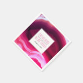 Fuchsia roze agaat slice geode moderne bruiloft servet (Hoek)
