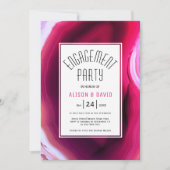 Fuchsia roze agate slice bruiloft verlofpartij kaart (Voorkant)