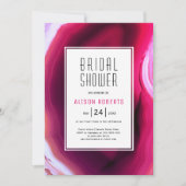 Fuchsia roze agate slice bruiloft vrijgezellenfees kaart (Voorkant)