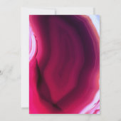 Fuchsia roze agate slice bruiloft vrijgezellenfees kaart (Achterkant)