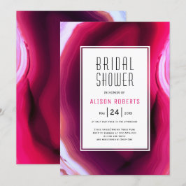 Fuchsia roze agate slice bruiloft vrijgezellenfees kaart