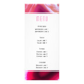 Fuchsia roze agate slice geode bruiloft menukaart reclamekaart (Achterkant)