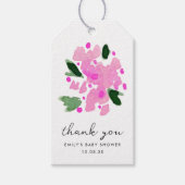 Fuchsia Roze Aquarel Bloementuin Bedankt Cadeaulabel (Voorkant)